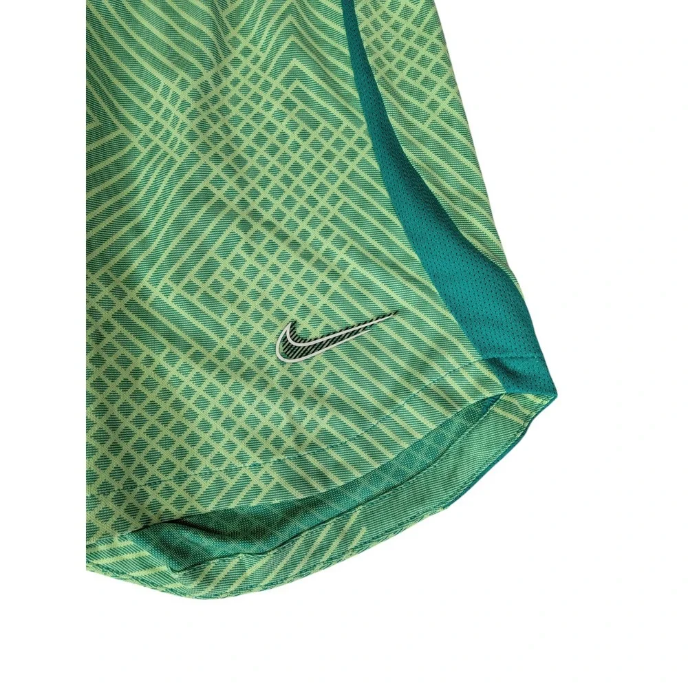 Nike Womens Dri-FIT Soccer Shorts Green Geometric Pattern DV2867-370 XS New